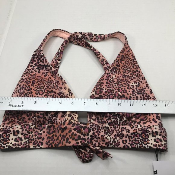 Shade And Shore Women's Sz. Lg. 12-14 Tall Triangle Bikini Swim Top Animal Print - Picture 9 of 14